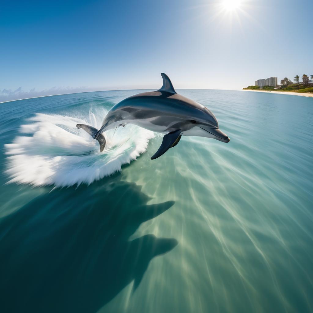 Dynamic Dolphin Encounter in Ocean