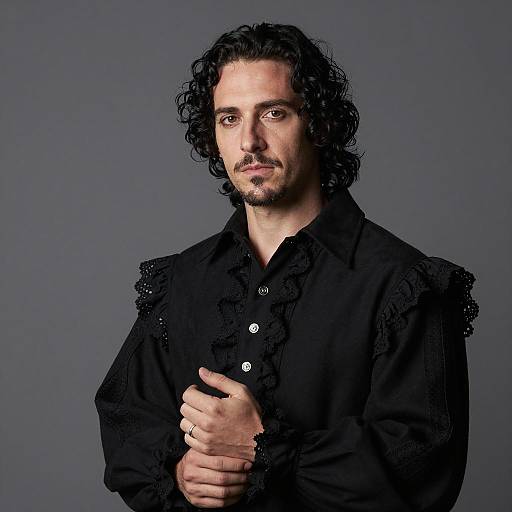 Renaissance Man Portrait in Gray Background