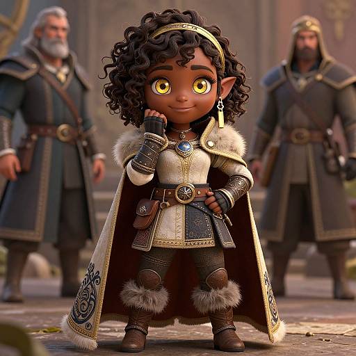 Intricate Dark-Skinned Elf Adventurer
