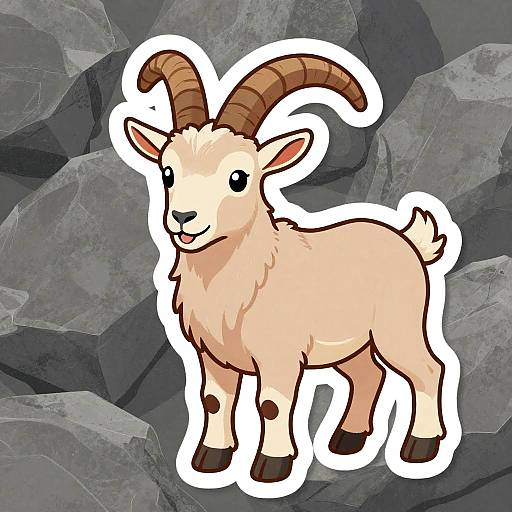 Colorful Mountain Goat Sticker Art