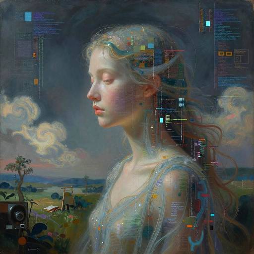 Ethereal AI Artist Painting Surreal