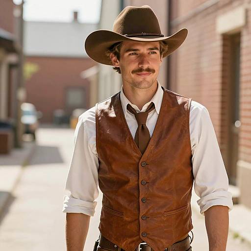 Vintage Male Cowboy Style Portrait