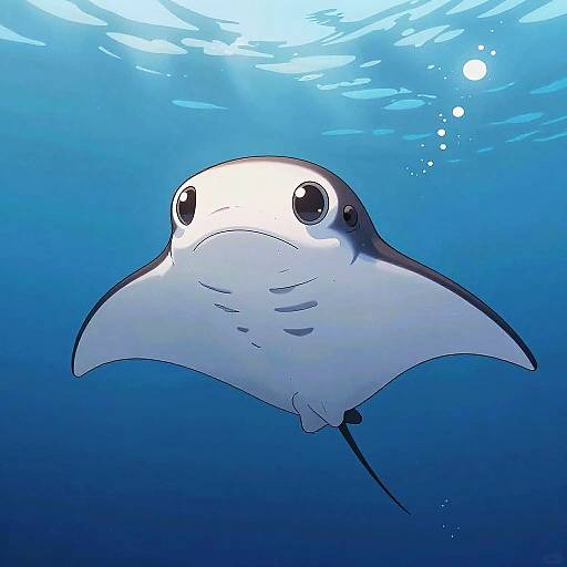 Cute Anime Manta Ray Guardian