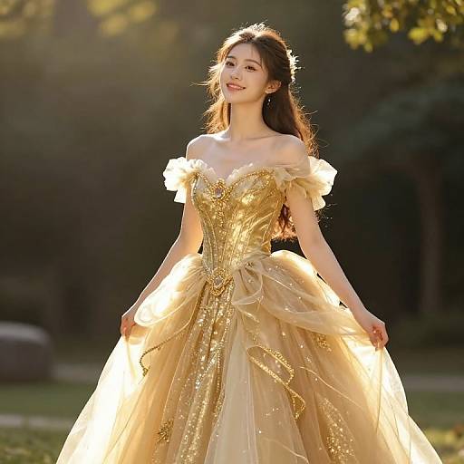 Radiant Hope in Golden Gown