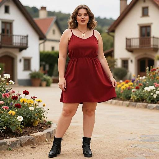 Plus-Size Chic in Flower Garden