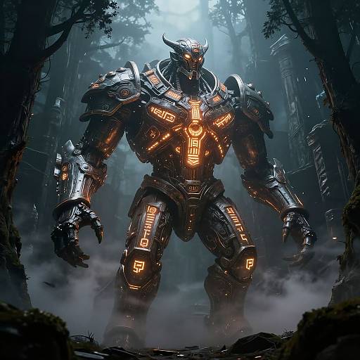 Awakening Warforged Colossus in Ruins