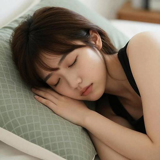 Peaceful Slumber: Close-Up of a Woman