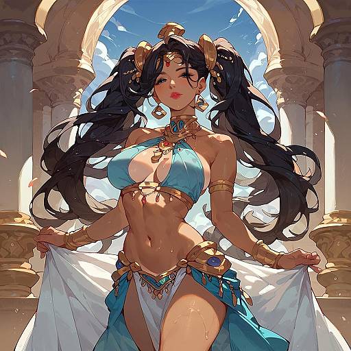 Elegant Belly Dancer in a Palace Setting