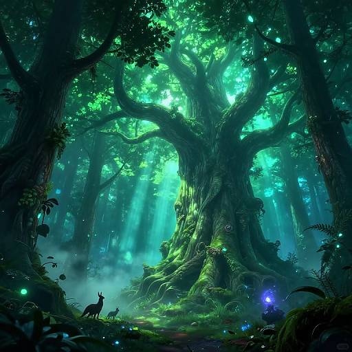 Mystical Ancient Bioluminescent Forest
