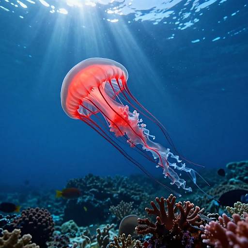 Glowing Jellyfish in Vibrant Ocean