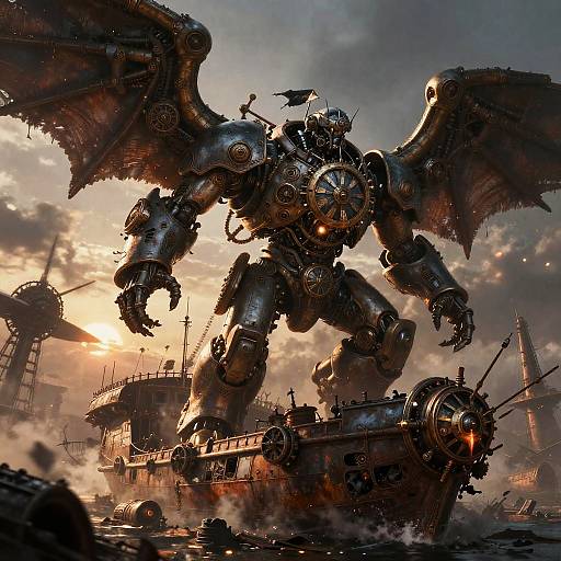 Towering Steampunk Sky Pirate Captain