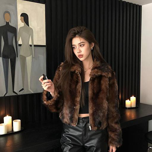 Modern Woman in Stylish Urban Interior