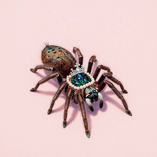 Peacock Spider with Diamond Tiara