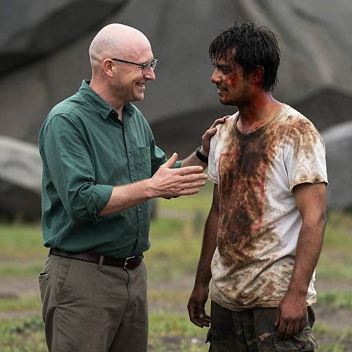 Smiling Men Amidst Nature's Beauty