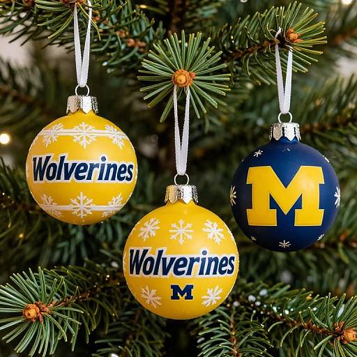 Michigan Wolverines Festive Ornaments