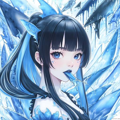 Illustration of Artemis of the blue, atelier live in the style of Wataame27