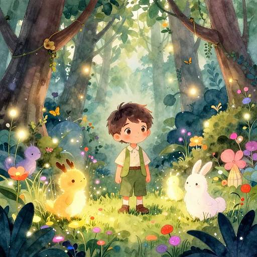 Whimsical Fantasy Forest Scene