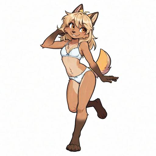 Sun-Tanned Woman in Underwear Pose