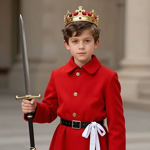 Young Boy King with Sword