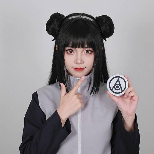 Hinata Cosplay Portrait Against Plain Background