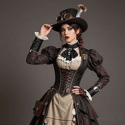 Steampunk Woman in Vintage Costume