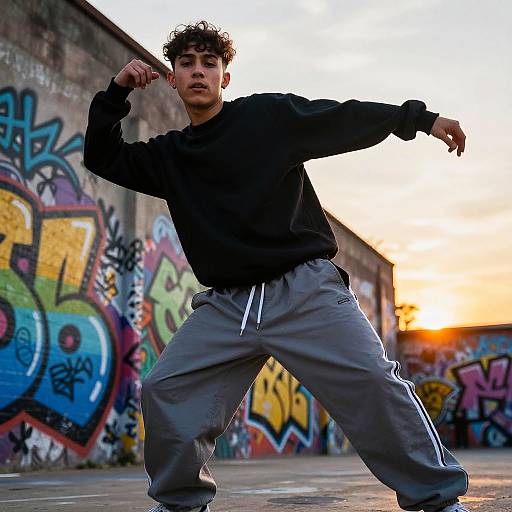 Dynamic Young Hip-Hop Dancer Portrait