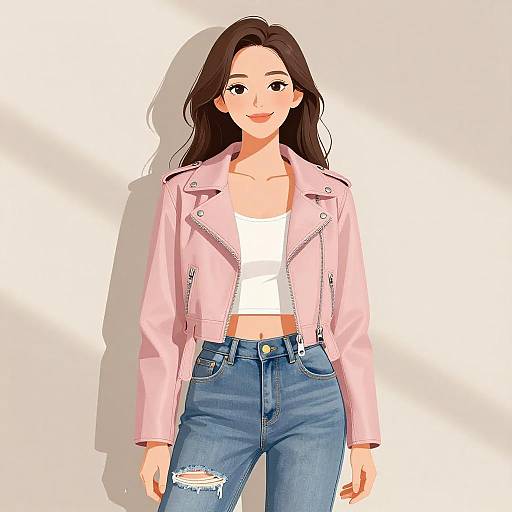 Smiling Woman in Modern Streetwear