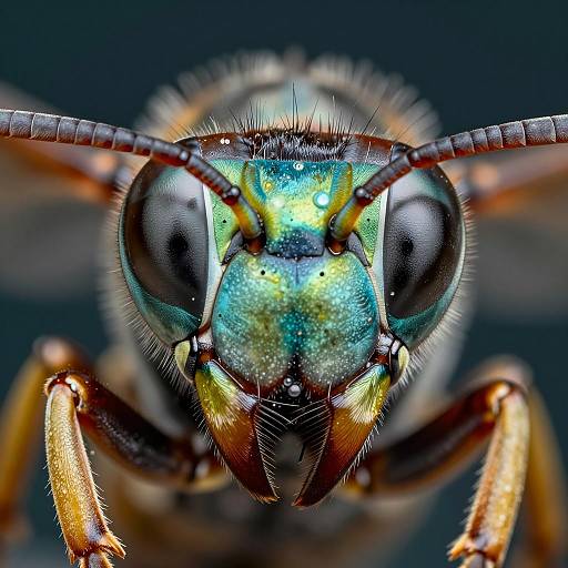 Hyper-Detailed Hornet Face Macro Photography
