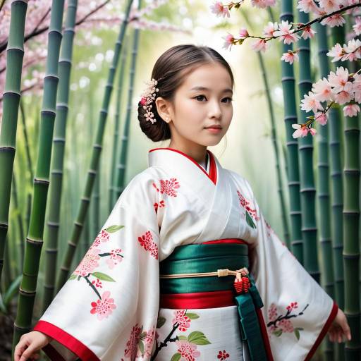 Young Girl in Traditional Kimono Beauty