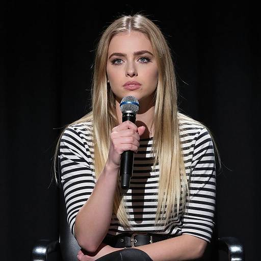 Young Woman Singing Under Spotlight