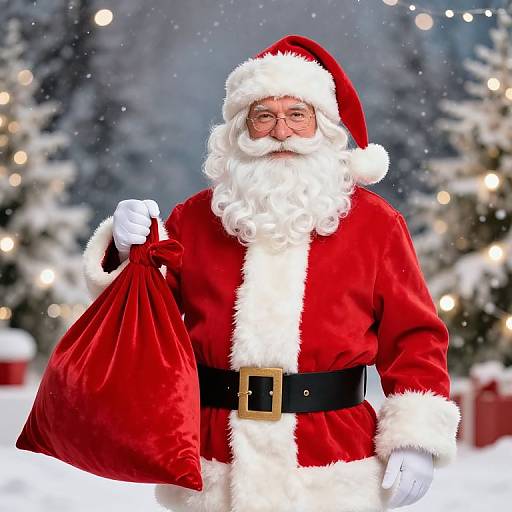 Joyful Santa Claus in Festive Snow