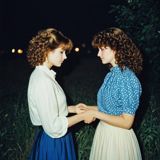 Two Women Holding Hands at Night