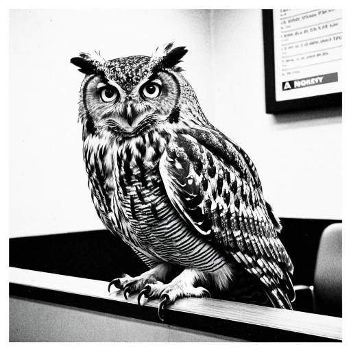 Weary Owl at the DMV in Sketch