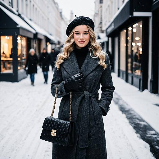 Woman in Classic Winter Street Style Outfit