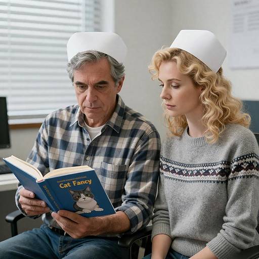 Serious Duo in an Office Setting