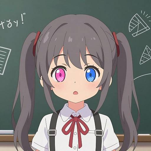 Charming Chibi Girl with Heterochromatic Eyes