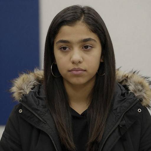 Young Latina Woman in Winter Jacket