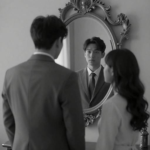 Elegant Black-and-White Reflection Scene