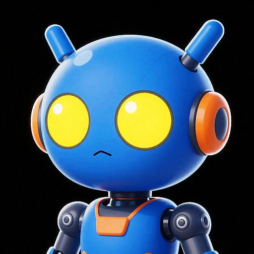 Futuristic Neon Robot Illustration