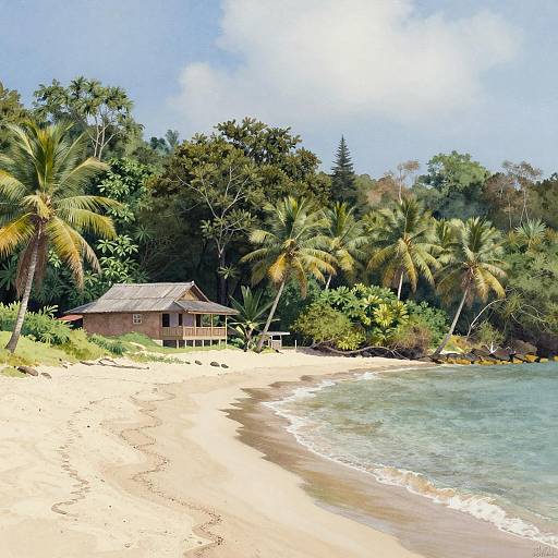 Serene Beach Landscape Without People