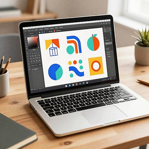 Creative Clip Art Design on Laptop