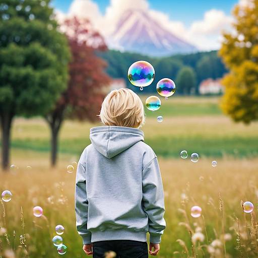 Boy in Nature with Blurry Background