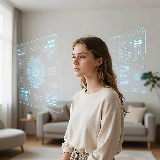 AI Swedish Girl in Sci-Fi Room