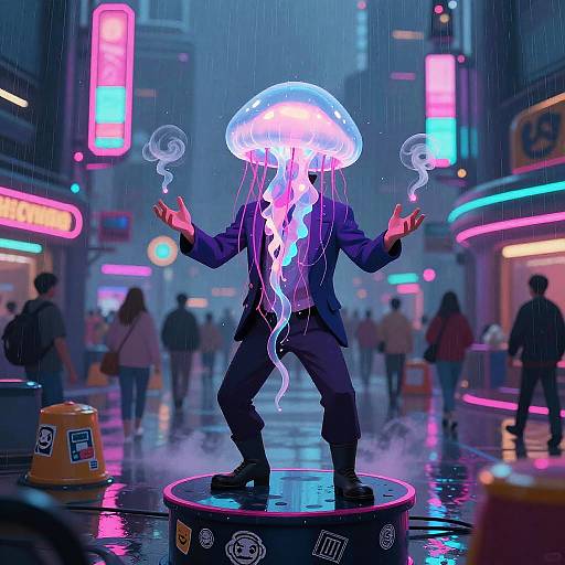 Glowing Jellyfish Street Magician
