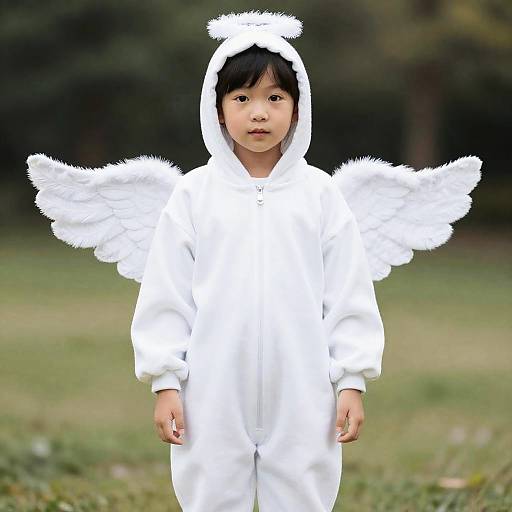 Child Wearing Angel Onesie Costume
