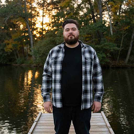 Bearded Man at Sunset Dock