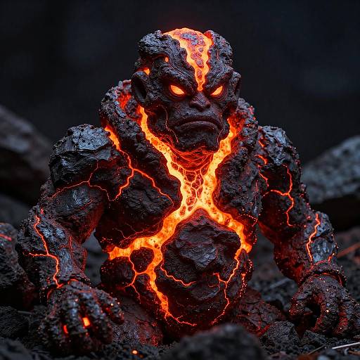 Glowing Lava Golem Portrait