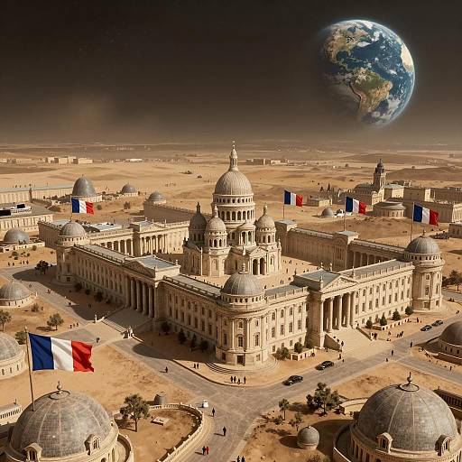 Aerial View of French Colony on Mars