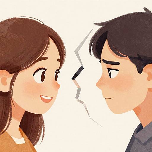 Contrasting Emotions in Broken Frame