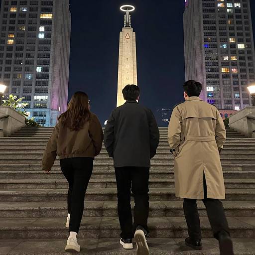 Enchanting Night Walk Toward Monument